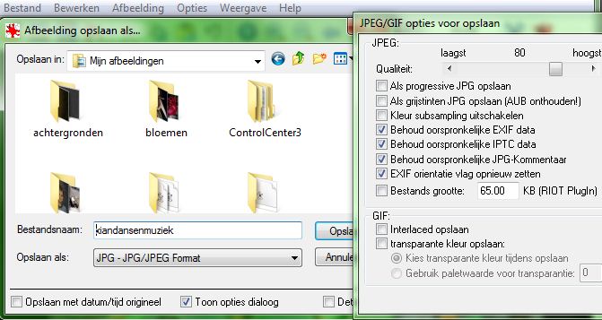 opslaan als jpg of gif